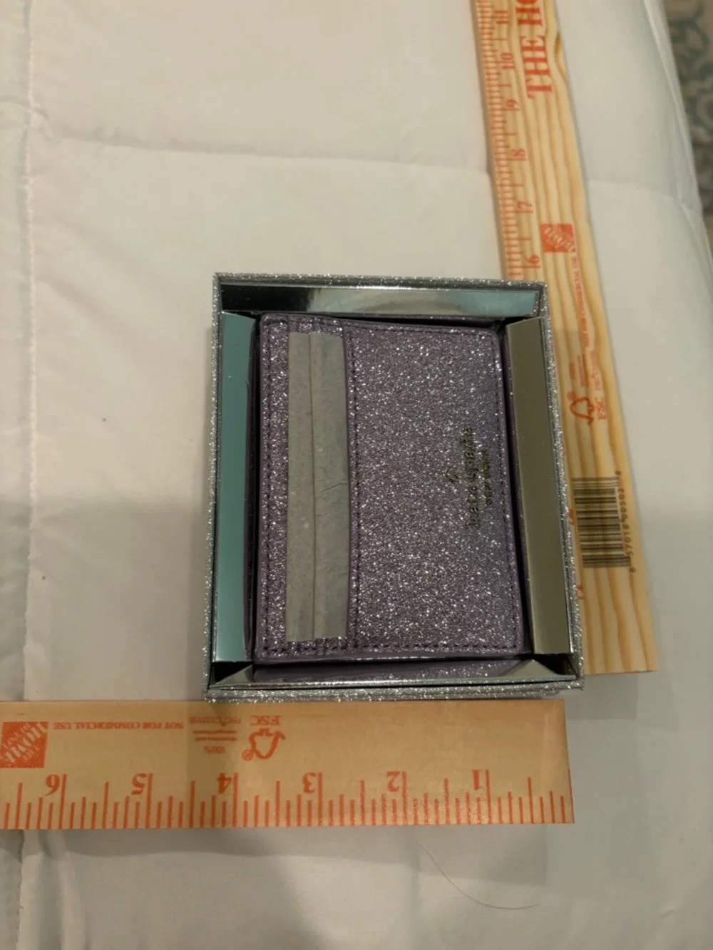kate spade lavender glitter card holder